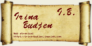 Irina Buđen vizit kartica